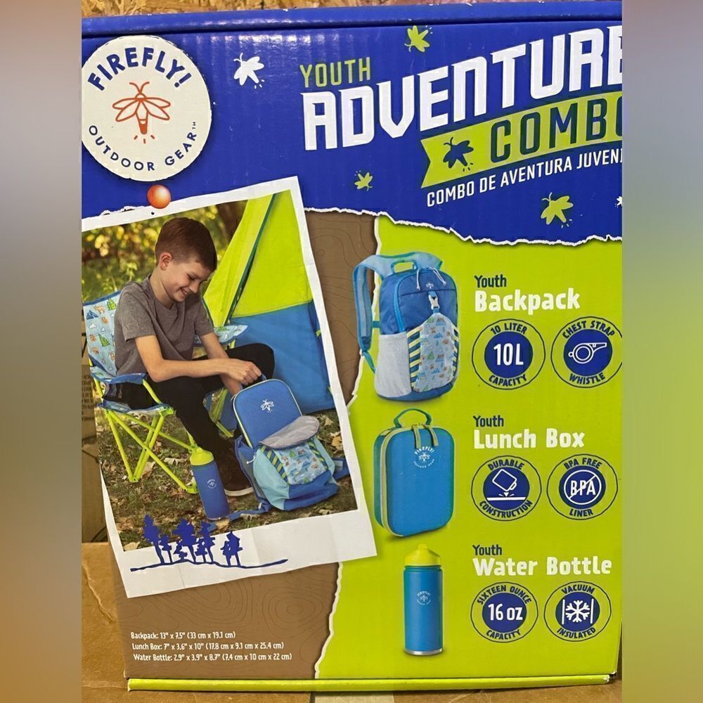 FIREFLY Youth Adventure Combo/Backpack, Lunchbox, Water Bottle